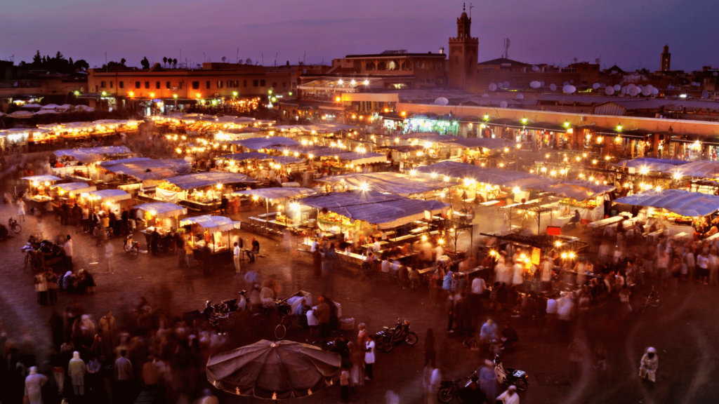 Red city souk of marrakech